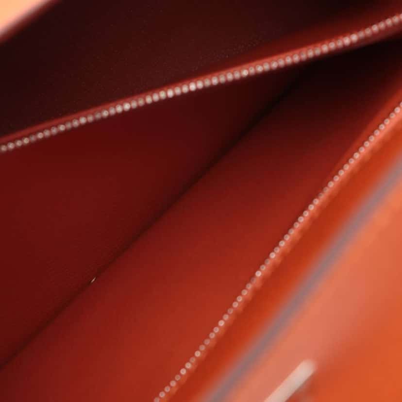 Hermès Epsom Kelly II Sellier 28 Orange Leather Good condition - Inside View