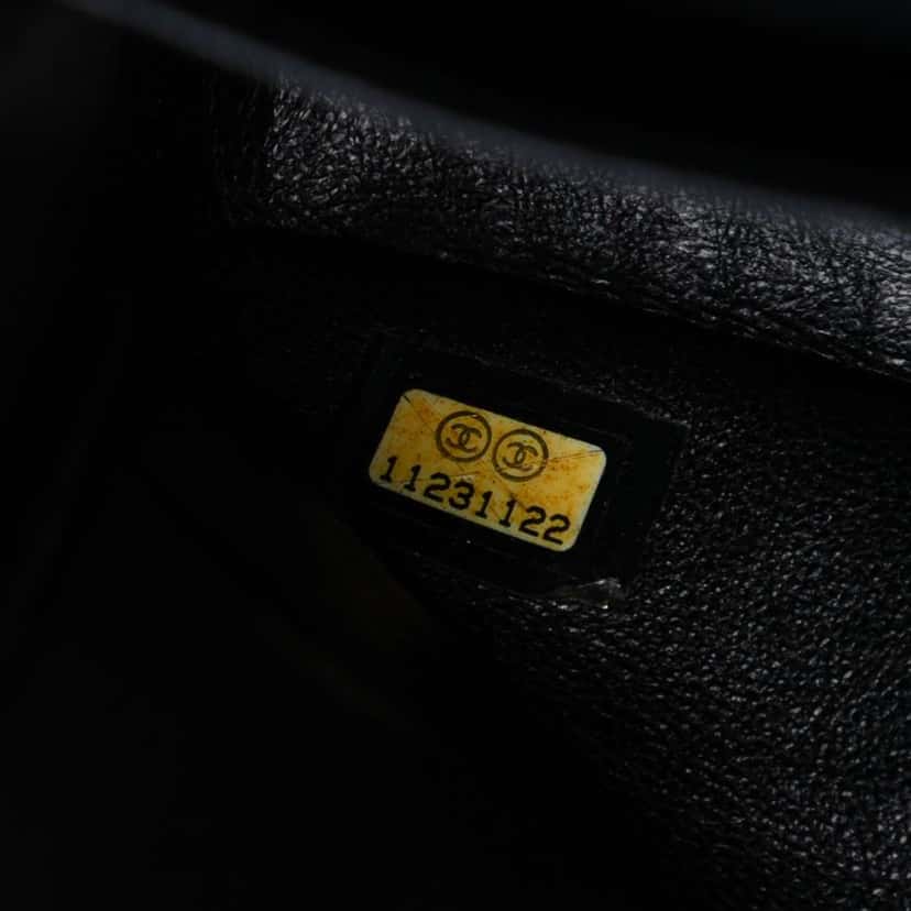 Chanel Medium Classic Perforated Lambskin Double Flap Black Leather Very good condition - Box View