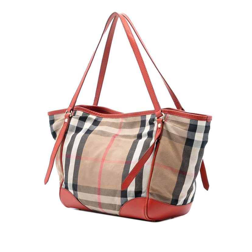Burberry Small House Check Canvas Canterbury Tote Brown Canvas Good condition - Back View
