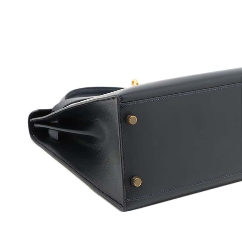 Hermès Box Calf Kelly Sellier 32 Blue Leather Good condition - Back View