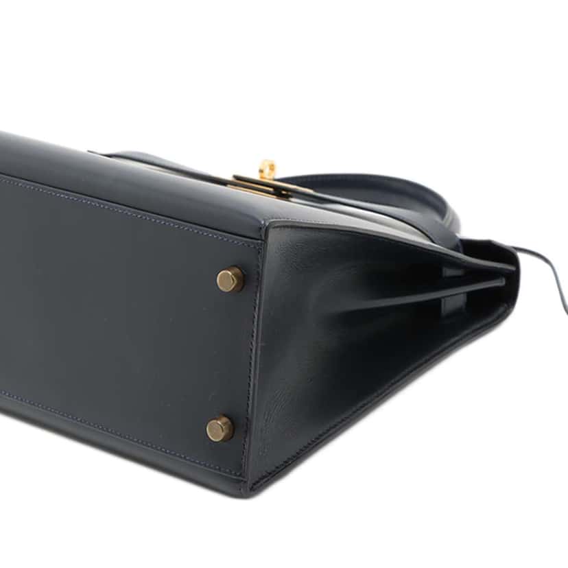 Hermès Box Calf Kelly Sellier 32 Blue Leather Good condition - Inside View