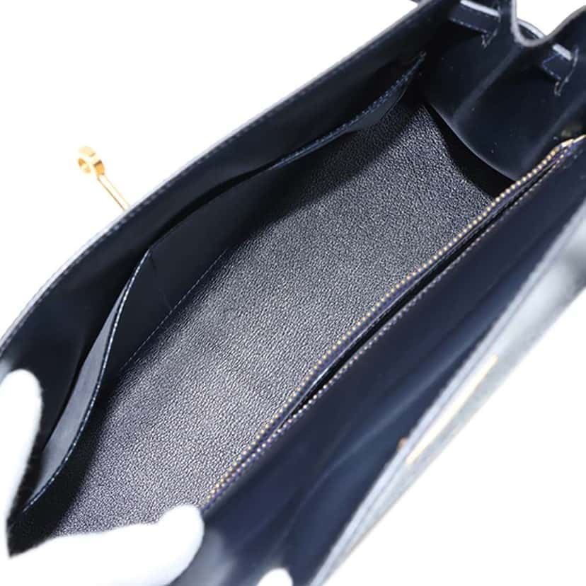 Hermès Box Calf Kelly Sellier 32 Blue Leather Good condition - Box View