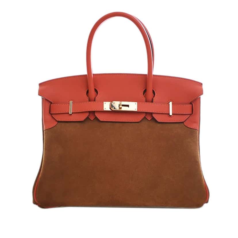 Hermès Swift and Suede Grizzly Touch Birkin Retourne 30 Brown Leather Good condition - Front View