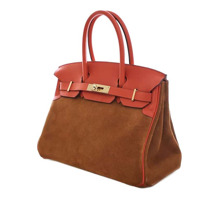 Hermès Swift and Suede Grizzly Touch Birkin Retourne 30 Brown Leather Good condition - Back View