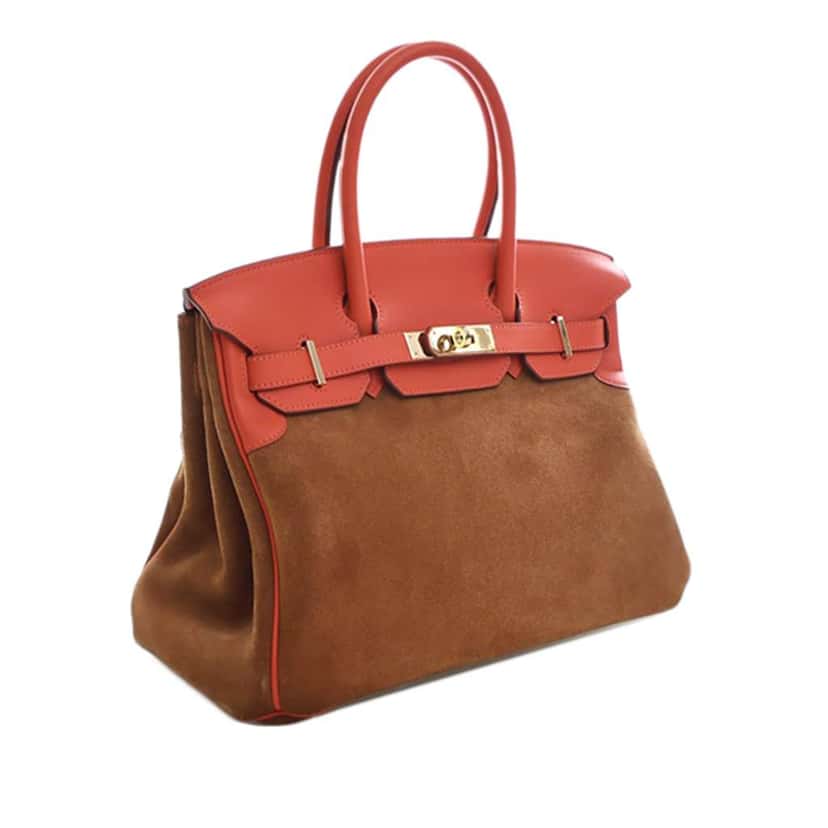 Hermès Swift and Suede Grizzly Touch Birkin Retourne 30 Brown Leather Good condition - Inside View