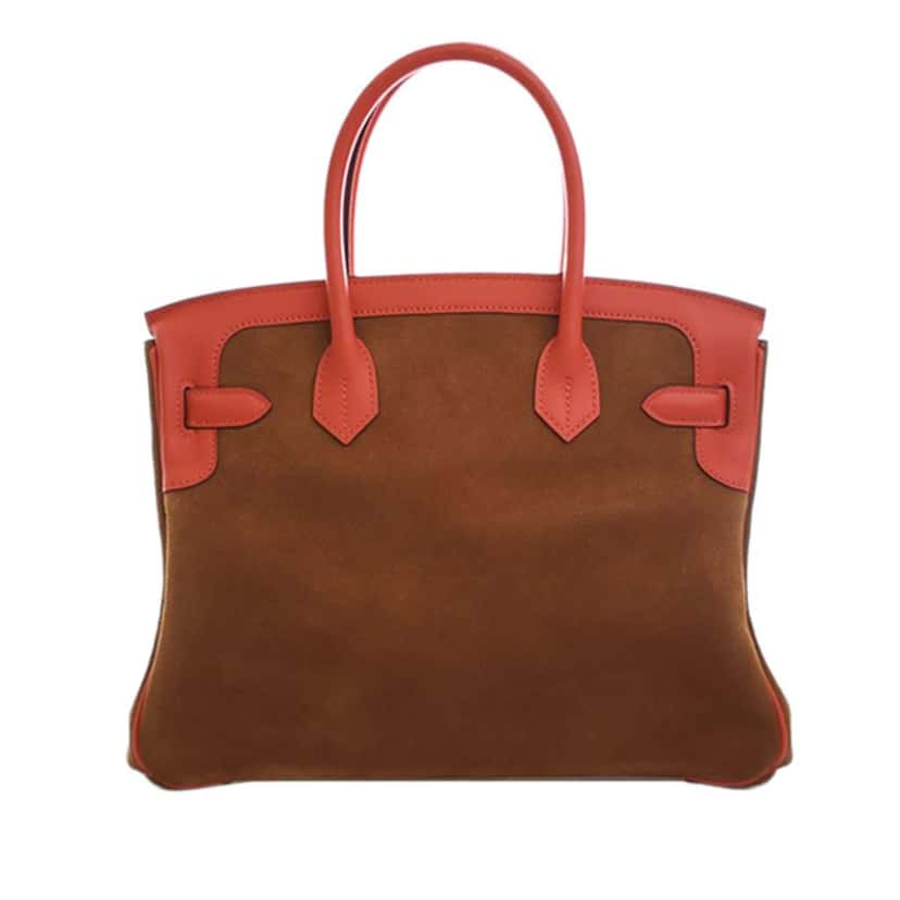 Hermès Swift and Suede Grizzly Touch Birkin Retourne 30 Brown Leather Good condition - Model View