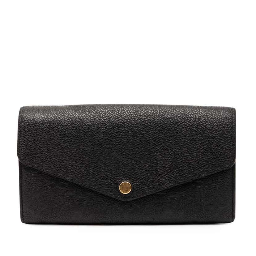 Louis Vuitton Monogram Empreinte Sarah Wallet Black Leather Good condition - Front View
