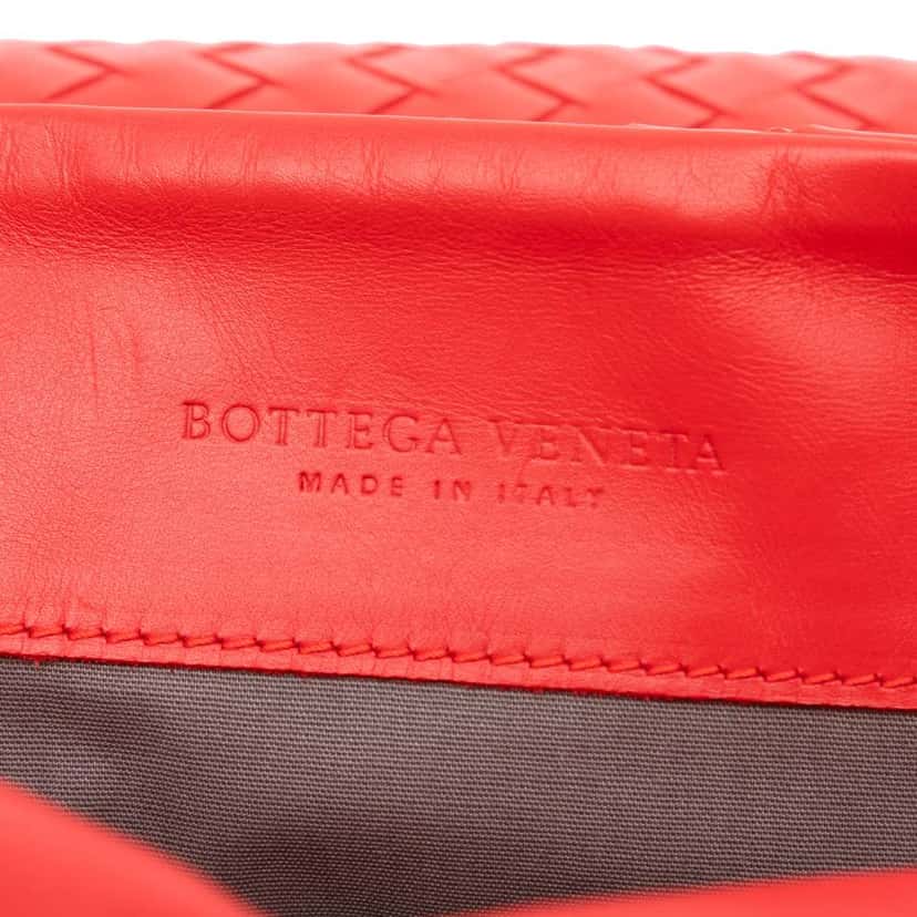 Bottega Veneta Nappa Intrecciato Flap Shoulder Bag Red Leather Good condition - Box View