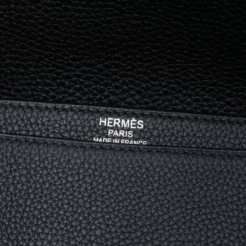 Hermès Togo and Swift Sac A Depeches Verso 38 Black Leather Good condition - Box View
