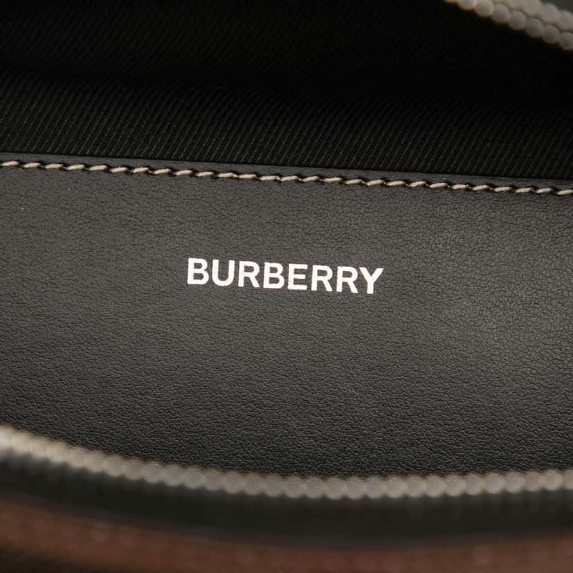 Burberry Geometric Check Coated Canvas Bum Bag Brown Canvas Good condition - Box View