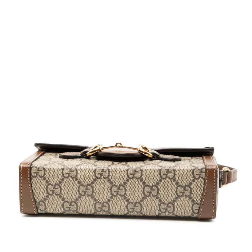 Gucci Mini GG Supreme Horsebit 1955 Crossbody Brown Canvas Good condition - Inside View