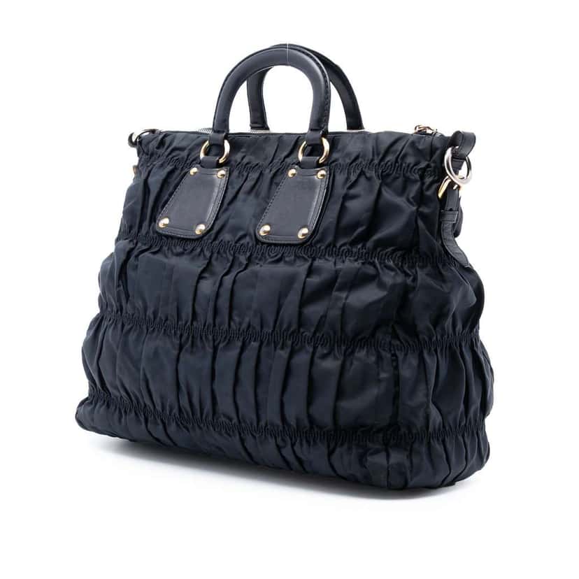 Prada Tessuto Gaufre Satchel Black Good condition - Back View
