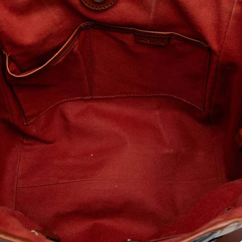 Burberry Small Suede Trimmed Haymarket Check Coated Canvas Canterbury Tote Brown Canvas Good condition - Model View