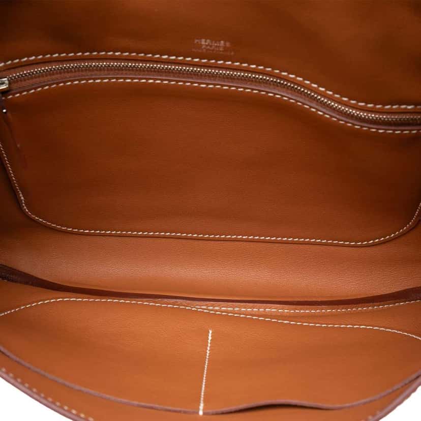 Hermès Doblis and Swift Clemence Virevolte Clutch 35 Brown Leather Good condition - Model View