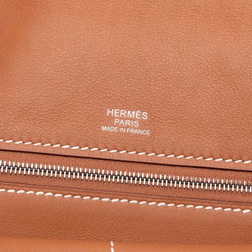 Hermès Doblis and Swift Clemence Virevolte Clutch 35 Brown Leather Good condition - Box View