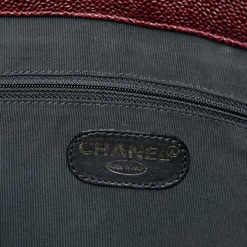 Chanel CC Caviar Tote Red Leather Good condition - Box View