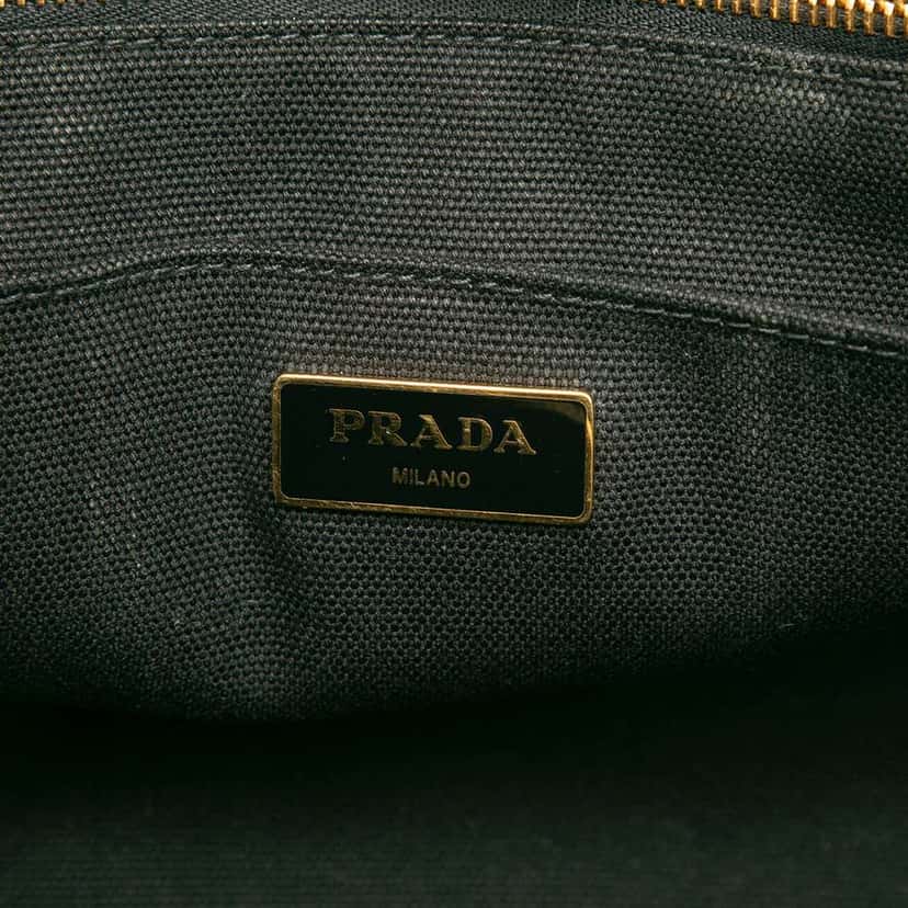 Prada Canvas Canapa Logo Satchel Black Canvas Good condition - Box View