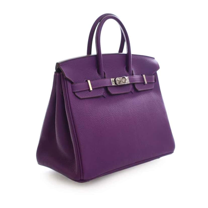 Hermès Togo Birkin Retourne 25 Purple Leather Good condition - Inside View