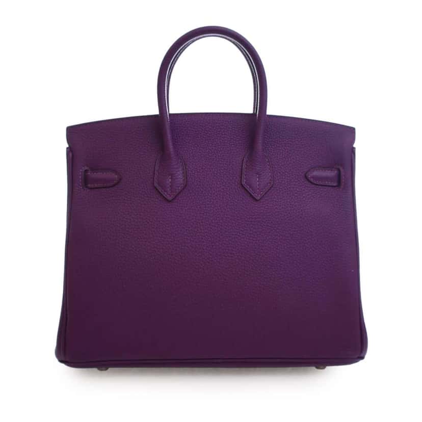 Hermès Togo Birkin Retourne 25 Purple Leather Good condition - Model View