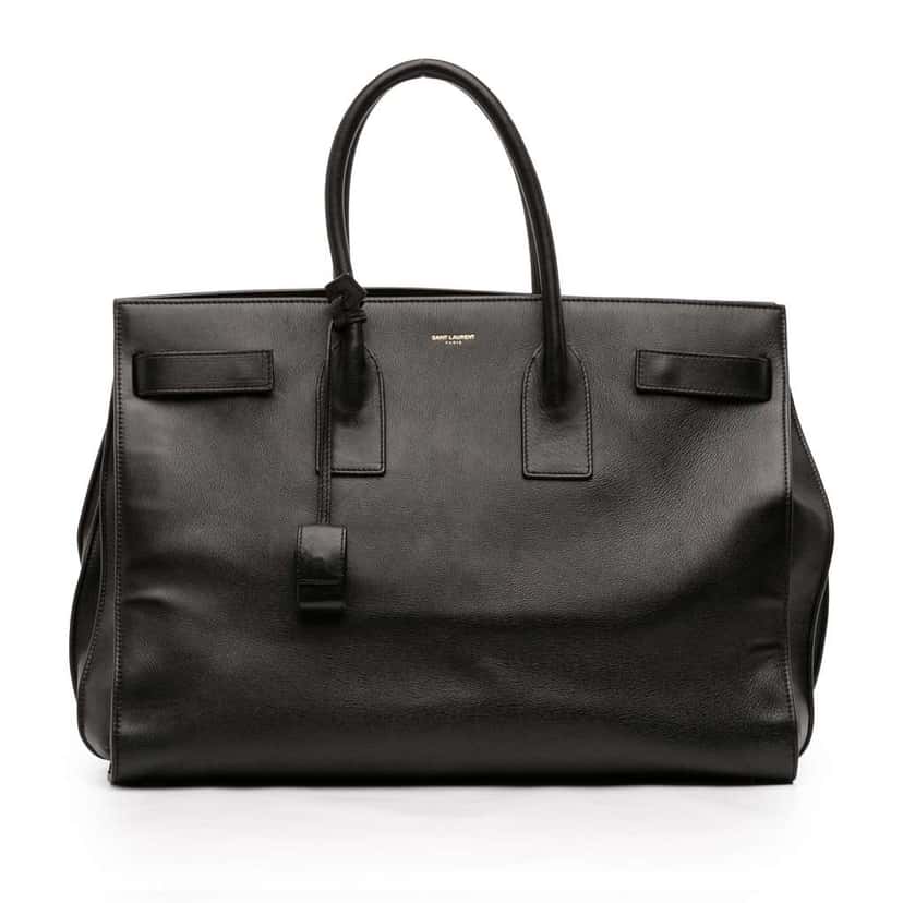 Saint Laurent Large Leather Sac De Jour Satchel Black Leather Good condition - Front View