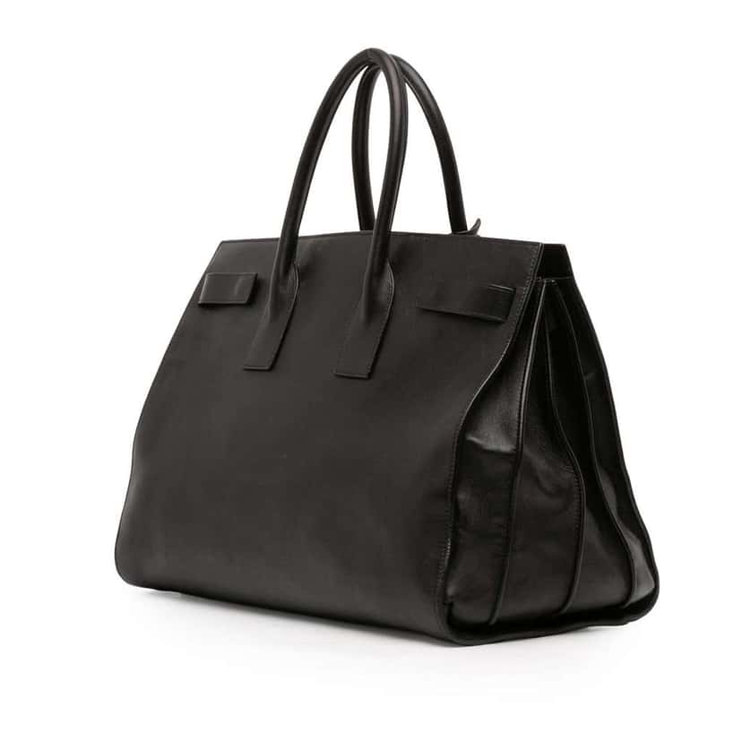 Saint Laurent Large Leather Sac De Jour Satchel Black Leather Good condition - Back View