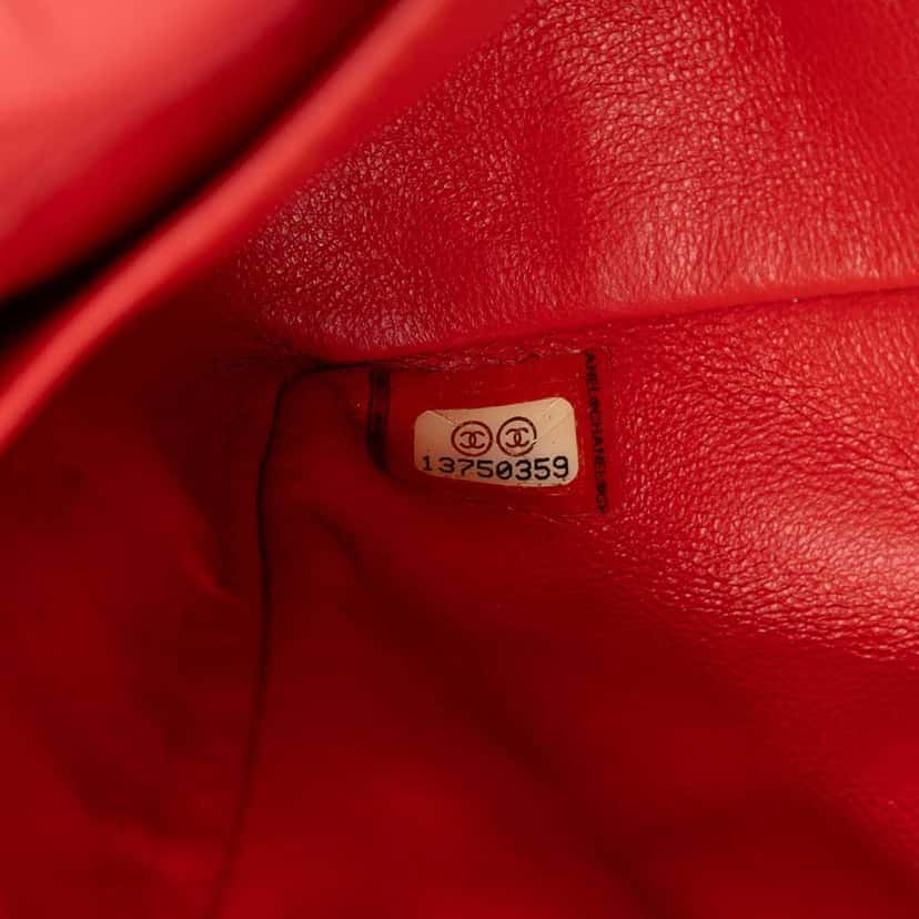 Chanel Classic Lambskin East West Single Flap Red Leather Good condition - Box View