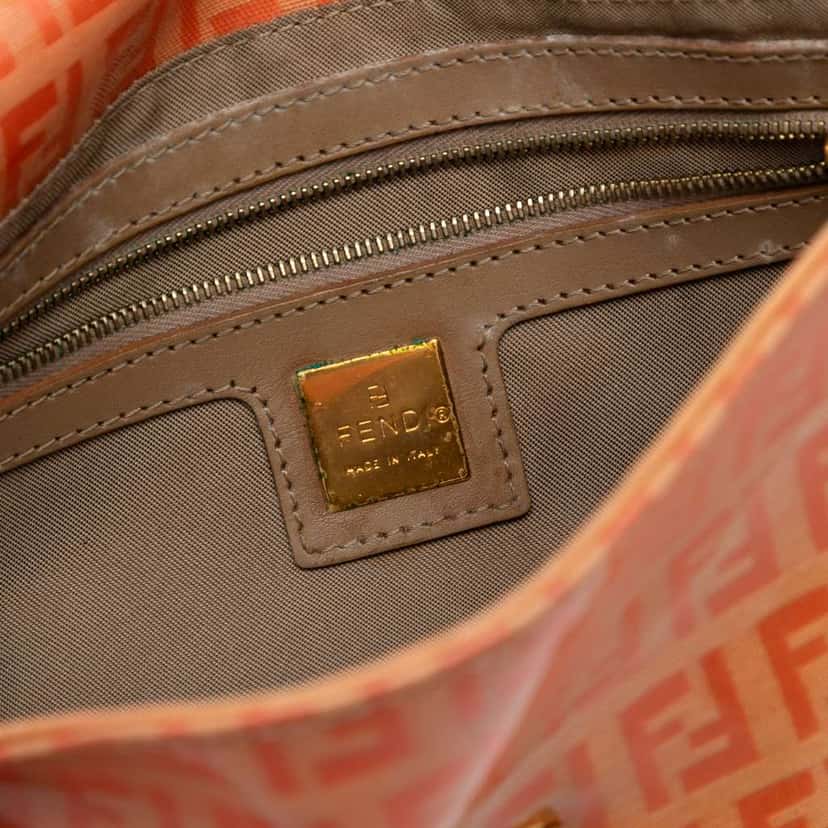 Fendi Zucchino Crystal Baguette Orange Canvas Good condition - Box View