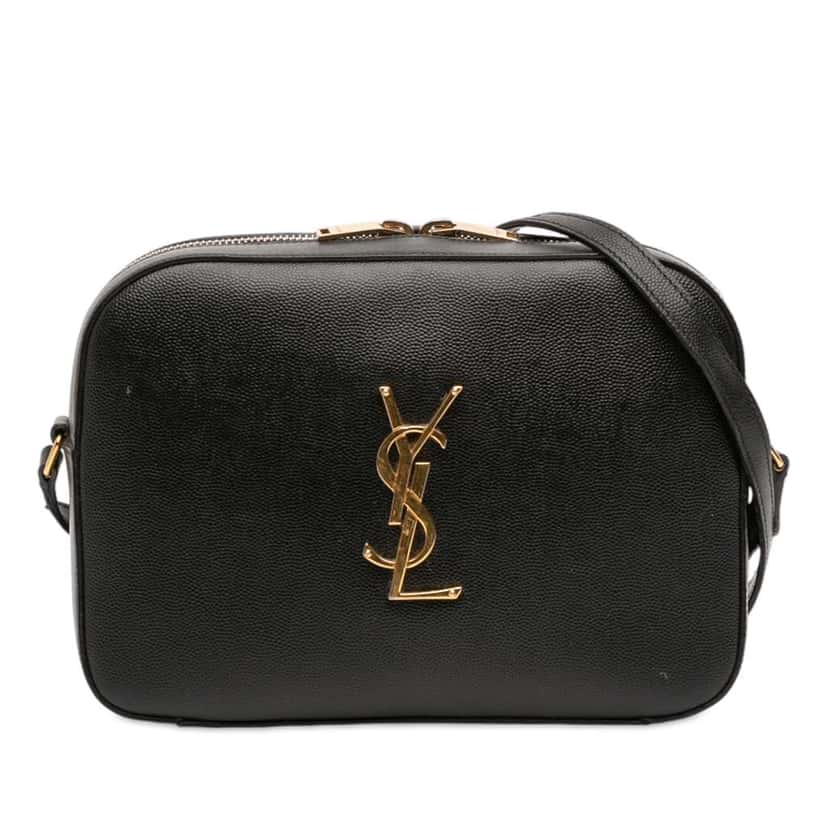 Saint Laurent Grain De Poudre Classic Monogram Crossbody Black Leather Good condition - Front View