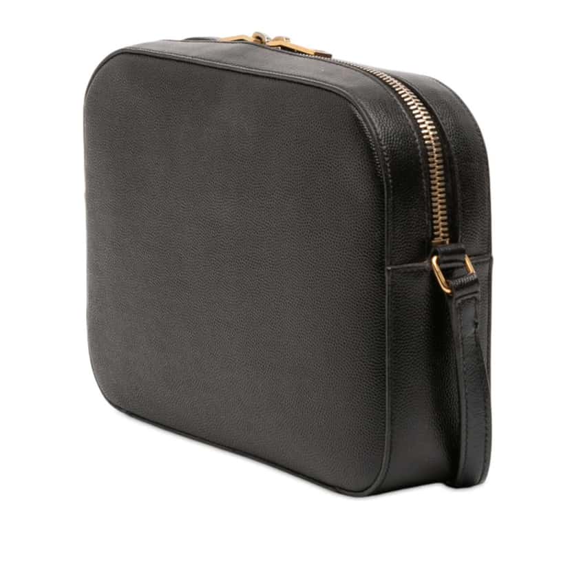 Saint Laurent Grain De Poudre Classic Monogram Crossbody Black Leather Good condition - Back View