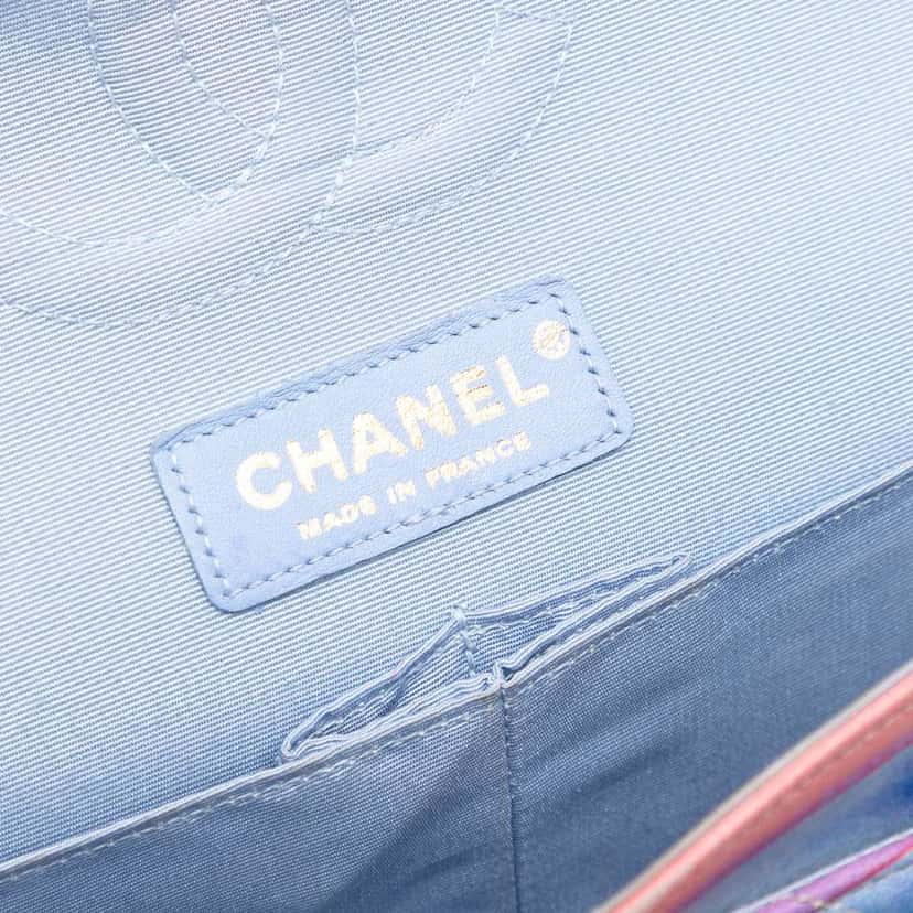 Chanel Medium Classic Printed Lambskin Watercolor Double Flap Pink Leather Very good condition - Box View