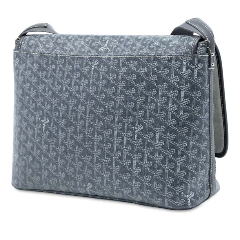 Goyard Goyardine Capetien MM Messenger Bag Grey Canvas Good condition - Back View