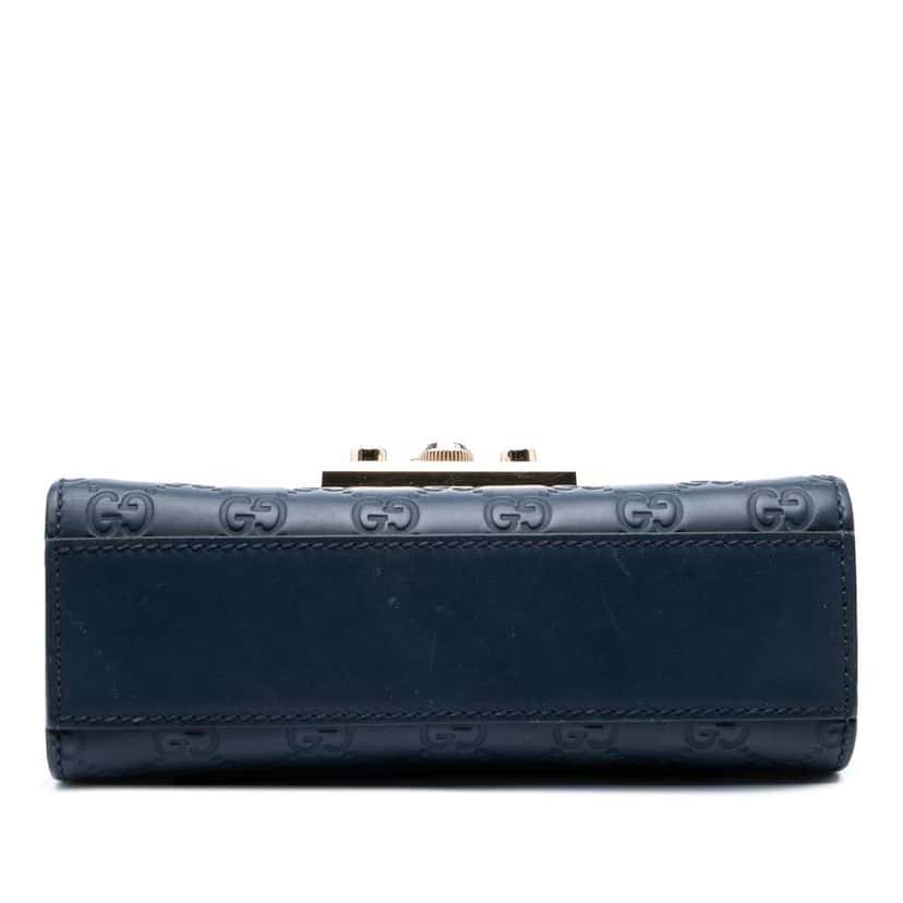 Gucci Small Guccissima Padlock Crossbody Blue Leather Good condition - Inside View