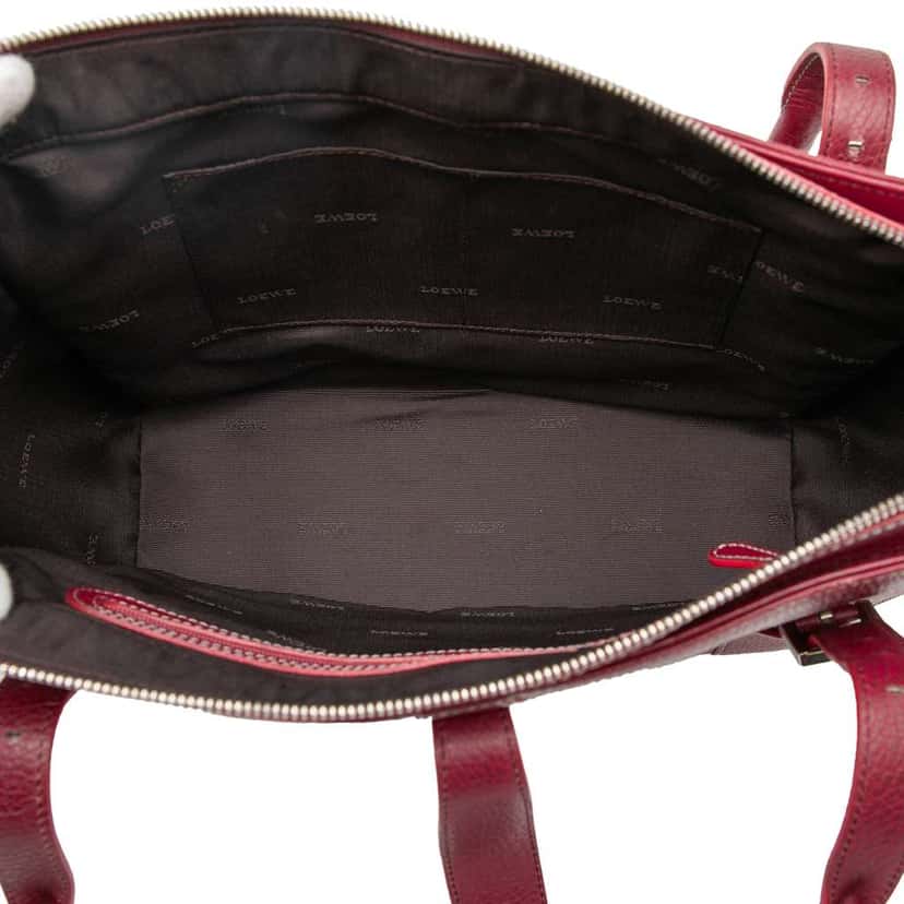 Loewe Leather Senda Handbag Red Leather Very good condition - Model View