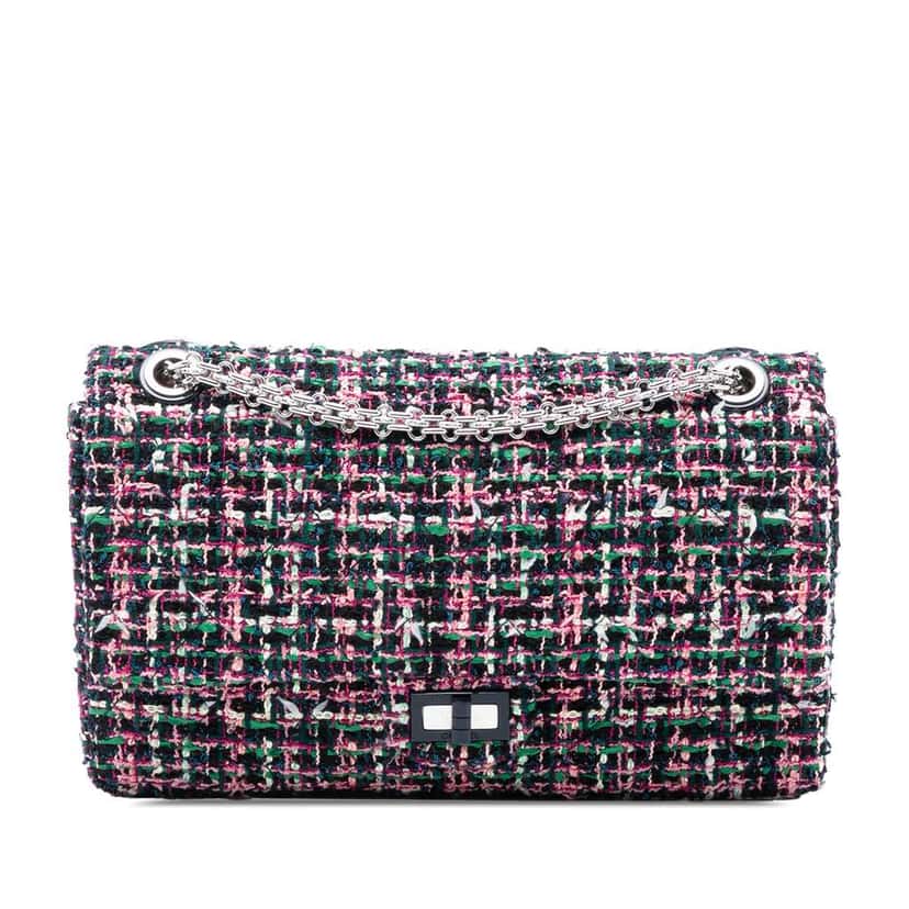 Chanel Reissue 2.55 Tweed Double Flap 226 Pink Tweed Good condition - Front View