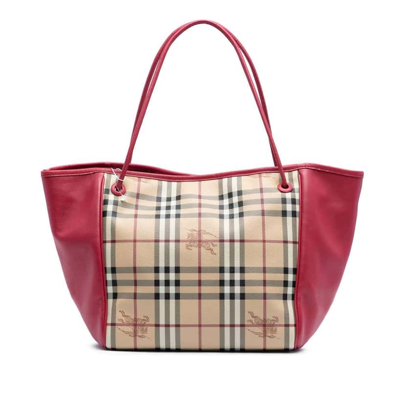 Burberry Small Haymarket Check Coated Canvas Canterbury Tote Brown Canvas Very good condition - Front View
