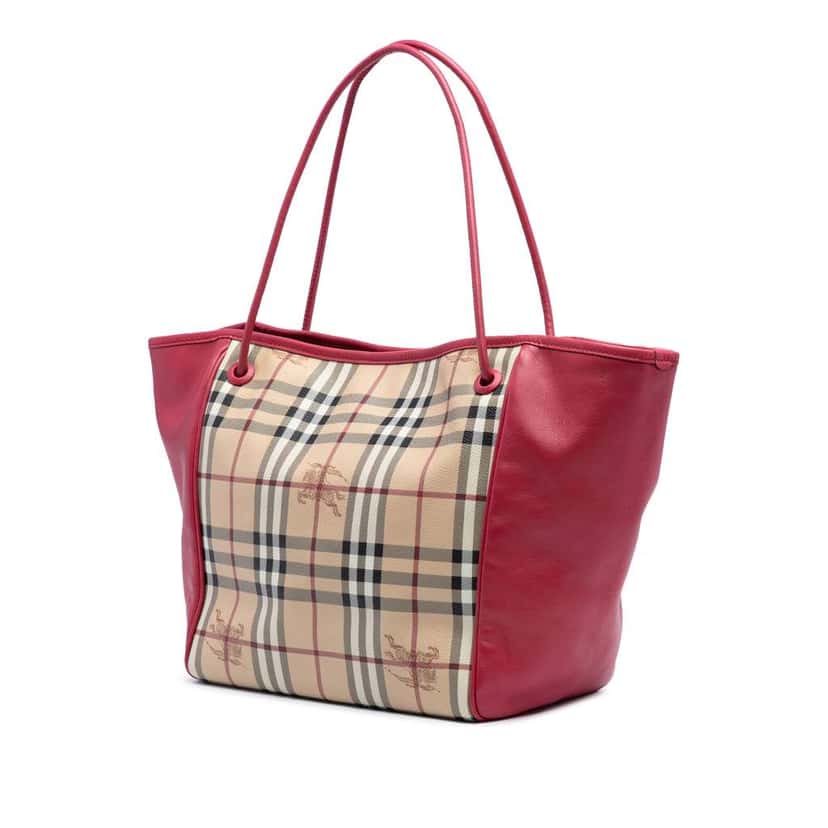 Burberry Small Haymarket Check Coated Canvas Canterbury Tote Brown Canvas Very good condition - Back View