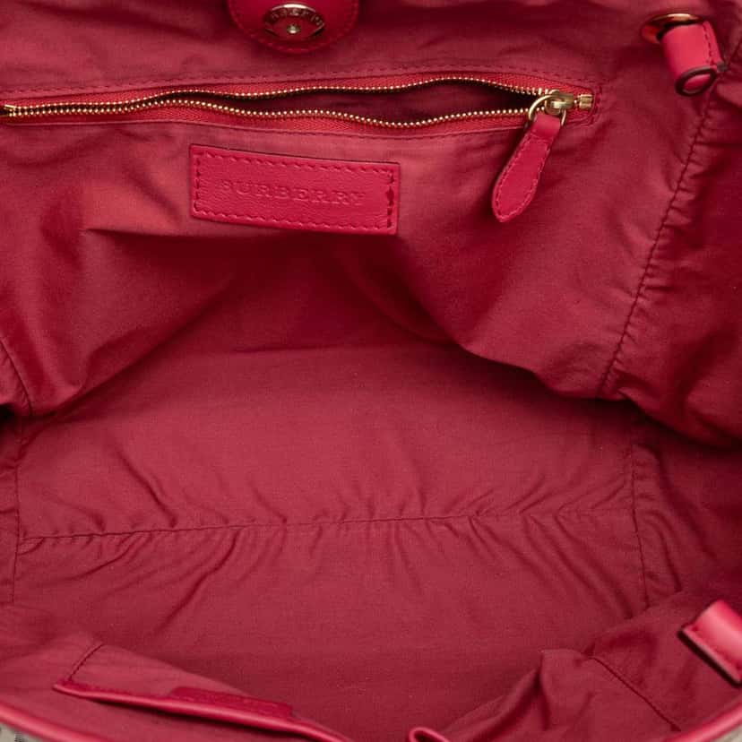 Burberry Small Haymarket Check Coated Canvas Canterbury Tote Brown Canvas Very good condition - Model View