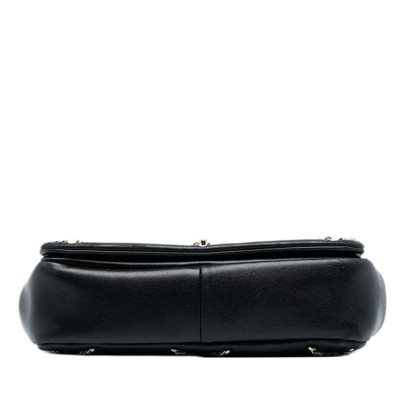 Chanel Small Lambskin Entwined Chain Flap Black Leather Good condition - Inside View