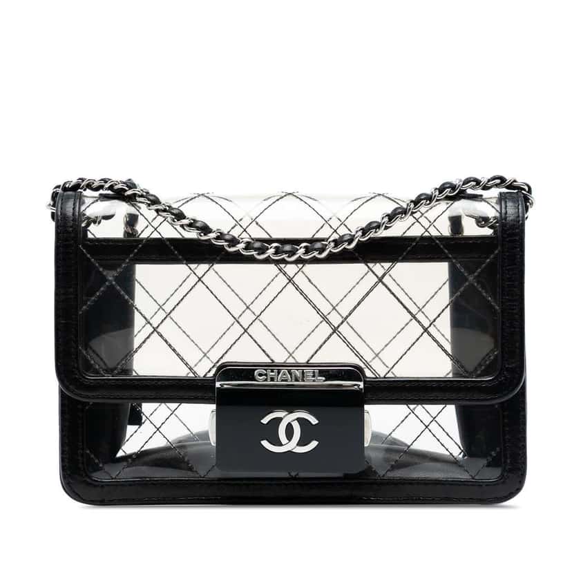 Chanel Small PVC Naked Beauty Lock Flap Black Good condition - Front View