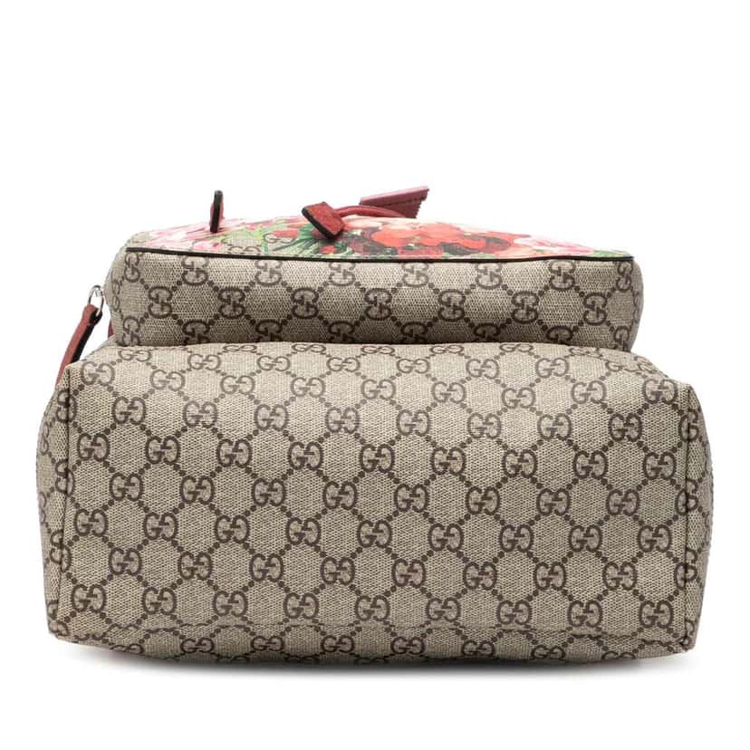 Gucci GG Supreme Blooms Single Buckle Backpack Brown Canvas Good condition - Inside View