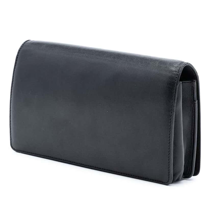 Chanel Studded Lambskin CC Wallet on Chain Black Leather Very good condition - Back View