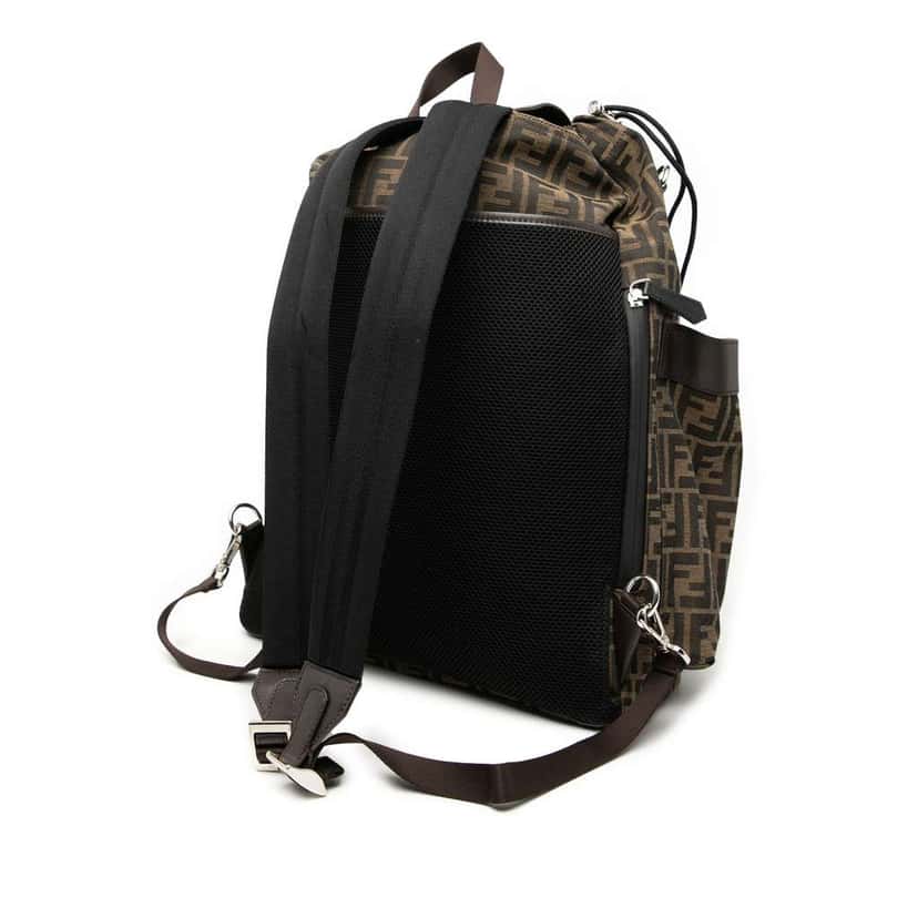 Fendi Large Zucca Canvas Strike Backpack Brown Canvas Good condition - Back View