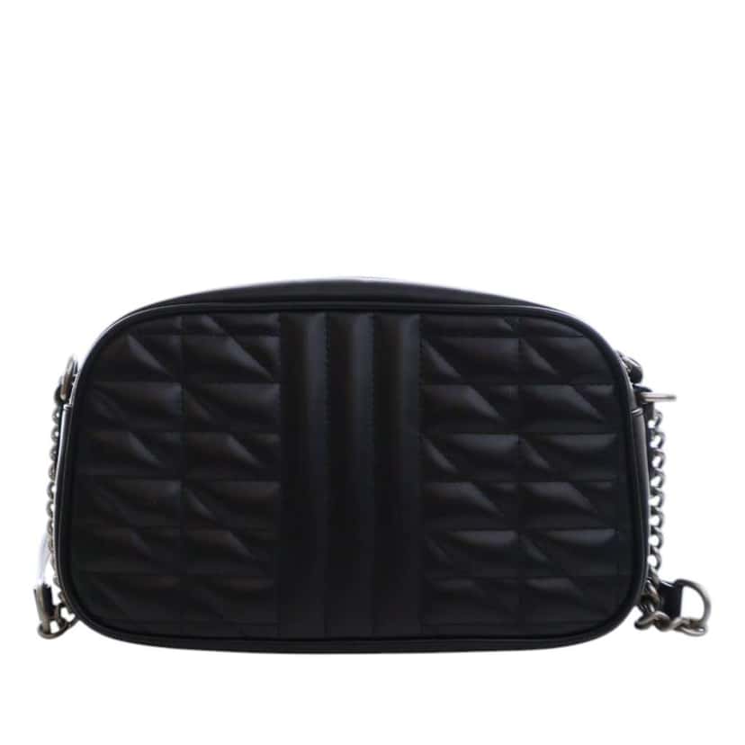 Gucci Small GG Marmont Matelasse Leather Aria Crossbody Black Leather Good condition - Back View