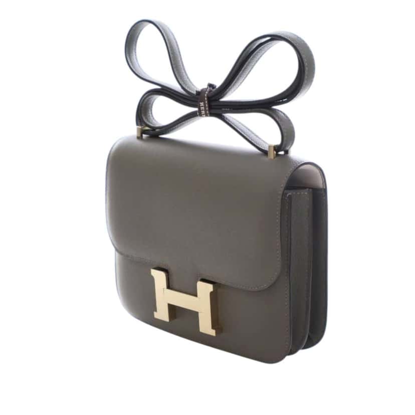 Hermès Mini Evercolor Verso Constance 18 Grey Leather Good condition - Back View