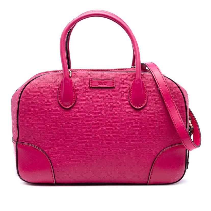 Gucci Diamante Bright Leather Satchel Pink Leather Good condition - Front View