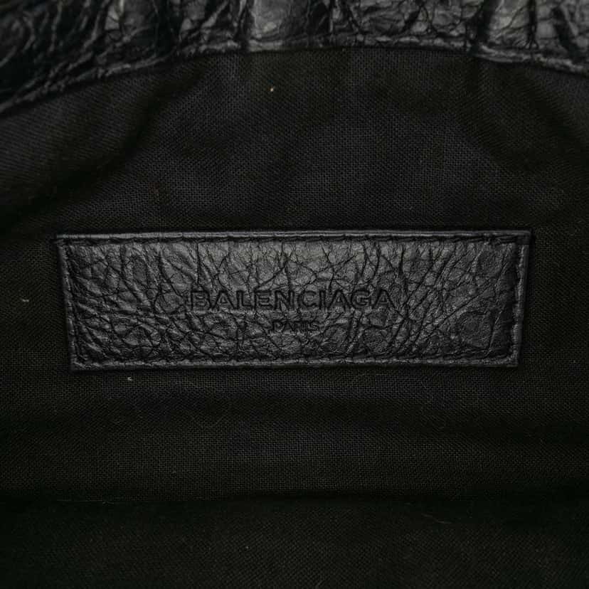 Balenciaga Lambskin Motocross Classic Clip S Clutch Black Leather Good condition - Box View