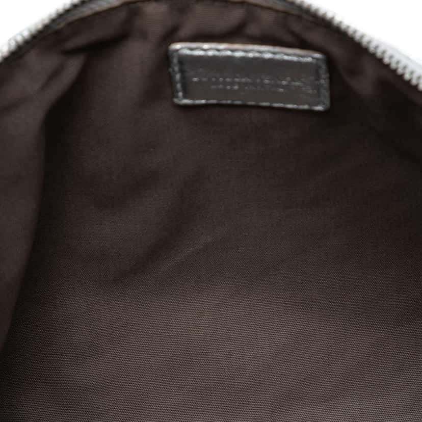Bottega Veneta Metallic Leather Intrecciato Clutch Silver Leather Good condition - Model View