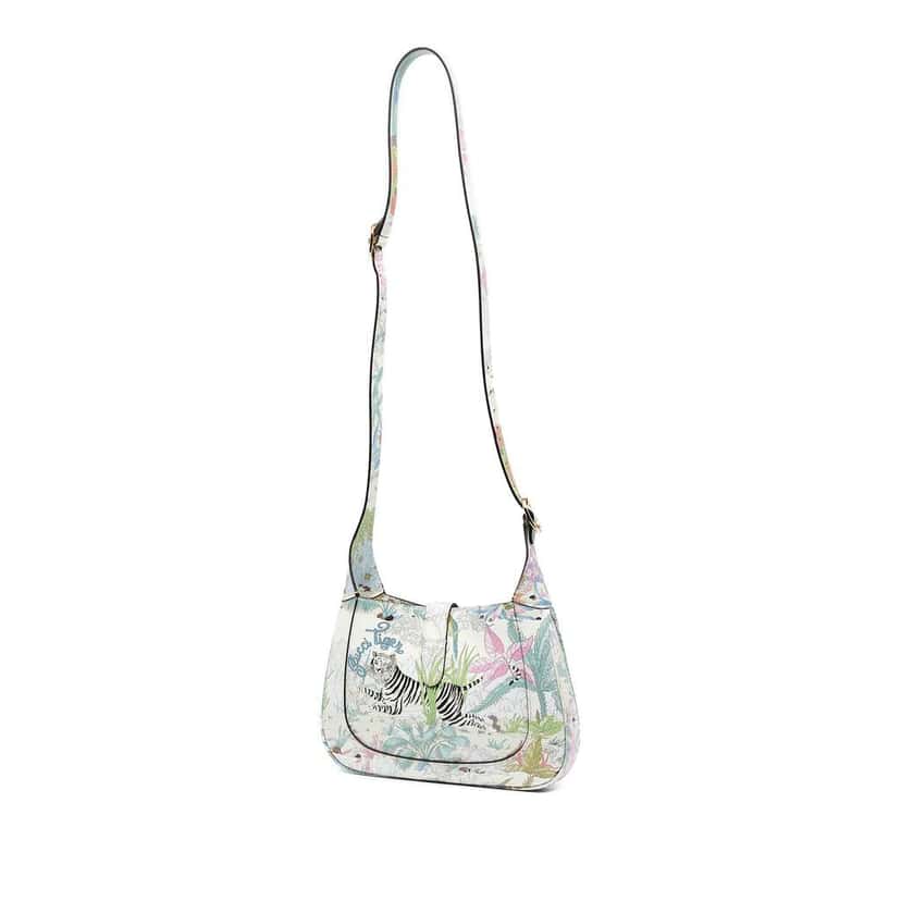 Gucci Small Calfskin Tiger Jackie 1961 Crossbody Blue Leather Good condition - Back View
