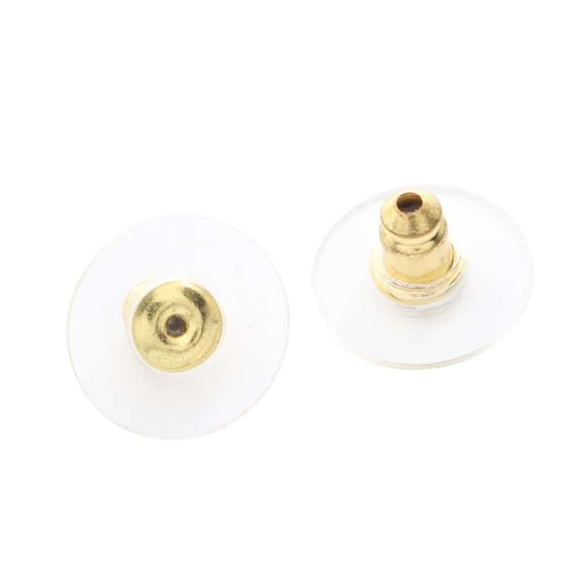 Chanel CC Resin and Gold Plated Push Back Earrings Black Metal Good condition - Model View