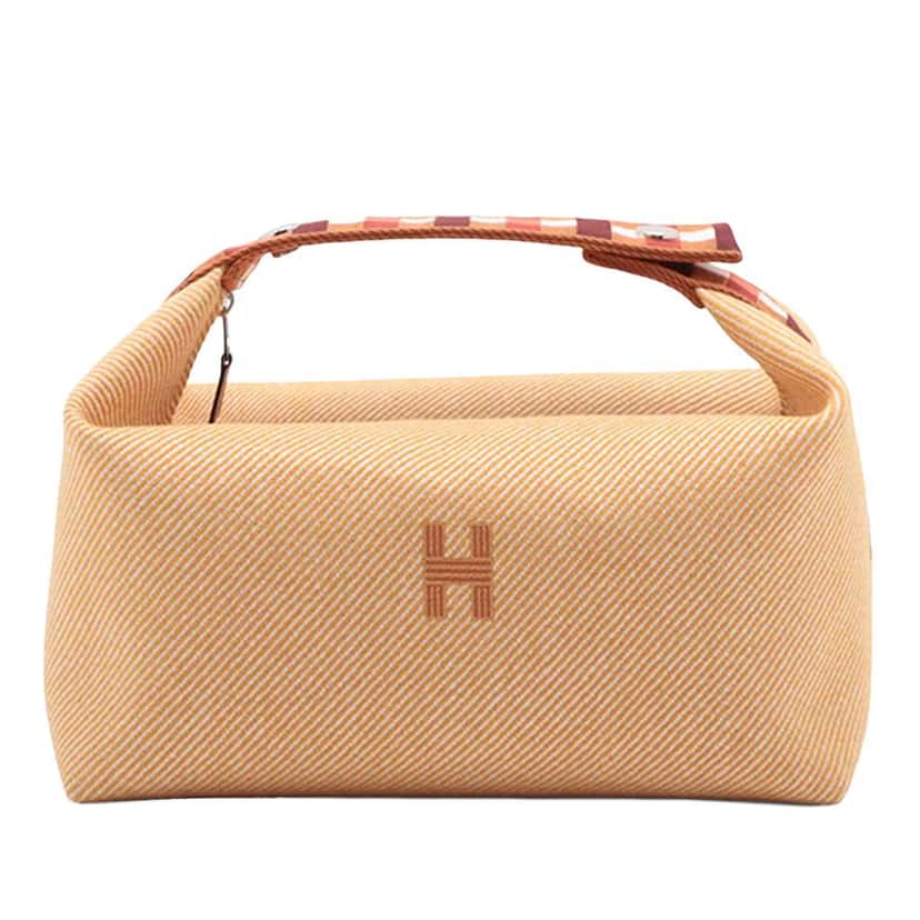 Hermès Large Wool Bride A Brac Au Carre Case Orange Wool Very good condition - Front View